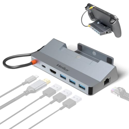 Verilux USB Hub Dock for Steam Deck 6 in 1 Steam Deck Stand USB Hub Travel USB 3.0 Hub Supports 4K@ 60Hz Video Output, 100W PD Charging, Universal USB Hub Dock for Steam Deck, ROG, Switch Verilux USB Hub Dock for Steam Deck 6 in 1 Steam Deck Stand USB Hub Travel USB 3.0 Hub Supports 4K@ 60Hz Video Output, 100W PD Charging, Universal USB Hub Dock for Steam Deck, ROG, Switch